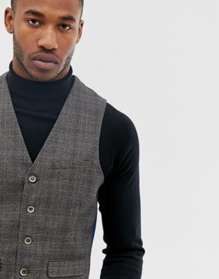 Harry Brown gray check slim fit suit vest | ASOS