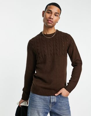 Harry Brown half cable knit jumper