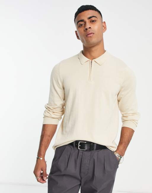 Harry Brown half zip long sleeve knit sweater ASOS