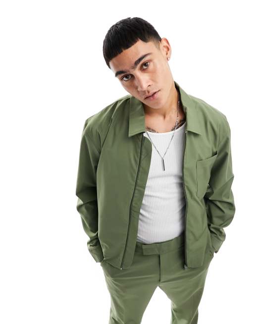 Harry Brown – Hemdjacke in Khaki mit kurzem Schnitt, Kombiteil