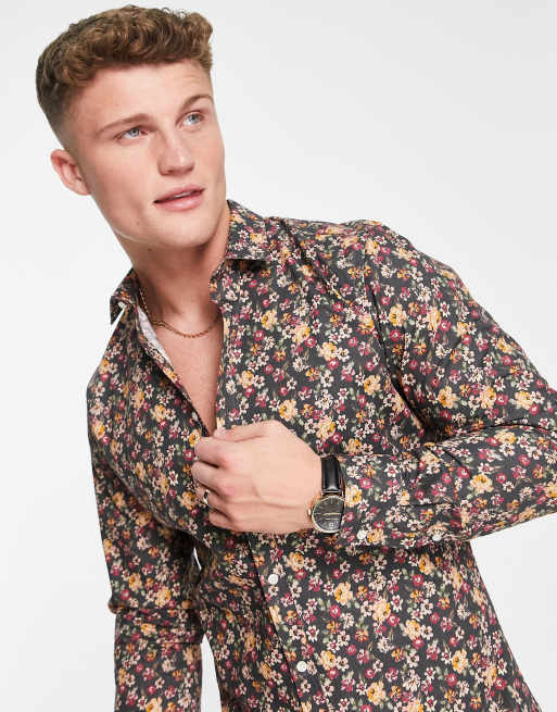 Harry Brown – Höstblommig, smal skjorta, 3 av 4