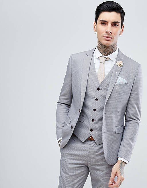 Harry Brown Lilac Puppy Tooth Wedding Skinny Fit Suit Jacket | ASOS