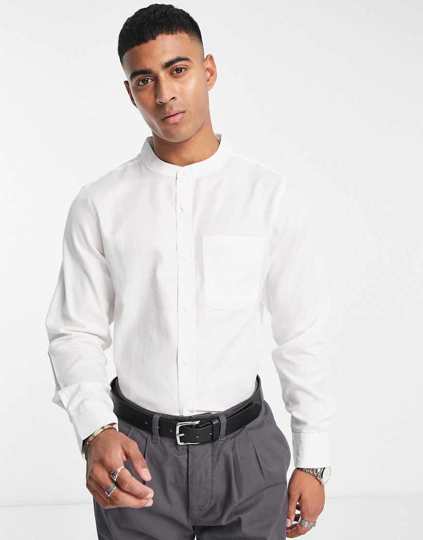 linen smart shirt in white
