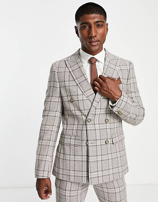 Harry Brown linen suit jacket in beige | ASOS