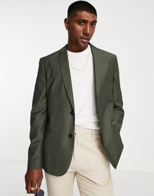 Devils Advocate Loose Fit Bamboo Suit Jacket-green | ModeSens