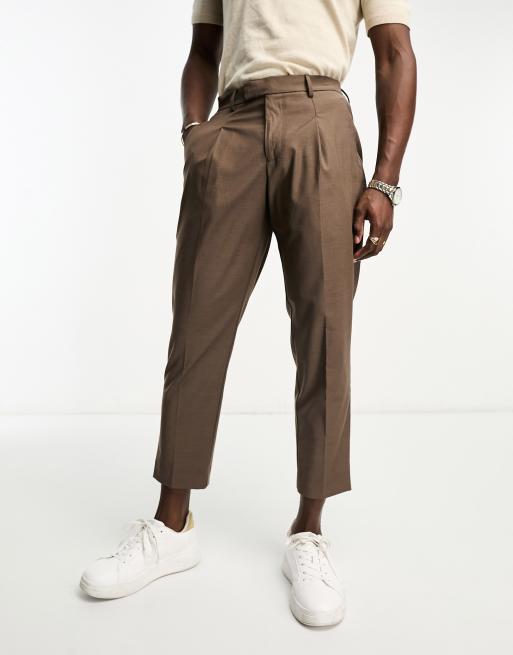 Harry Brown loose fit bamboo suit trousers brown | ASOS