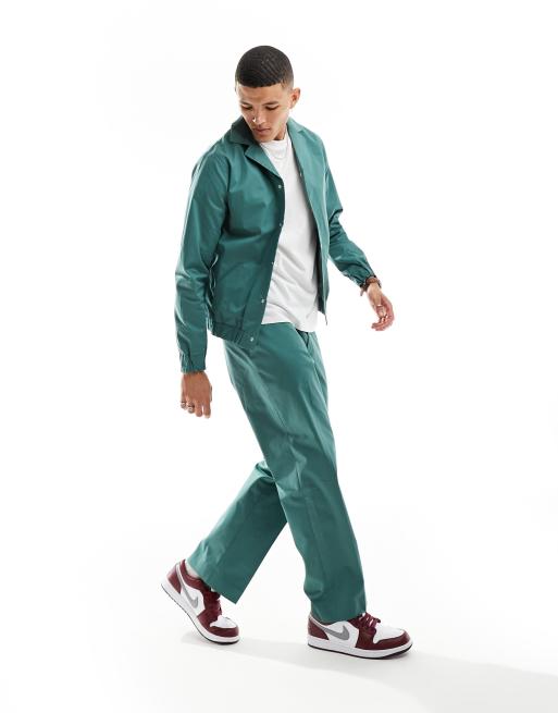Harry Brown loose fit crop pants in green (part of a set)