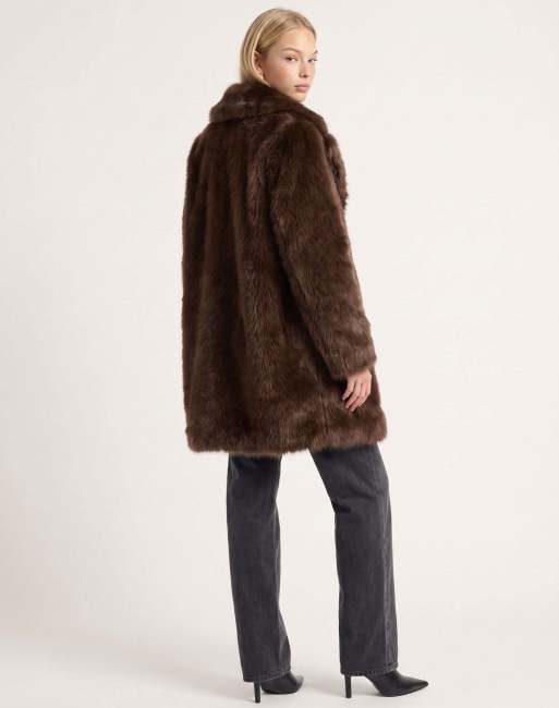 Harry Brown Margaux long fur coat in brown, 2 of 5