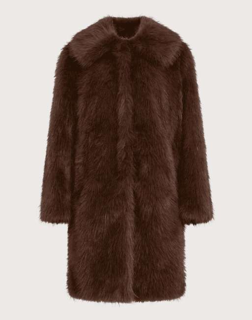 Harry Brown Margaux long fur coat in brown, 4 of 5