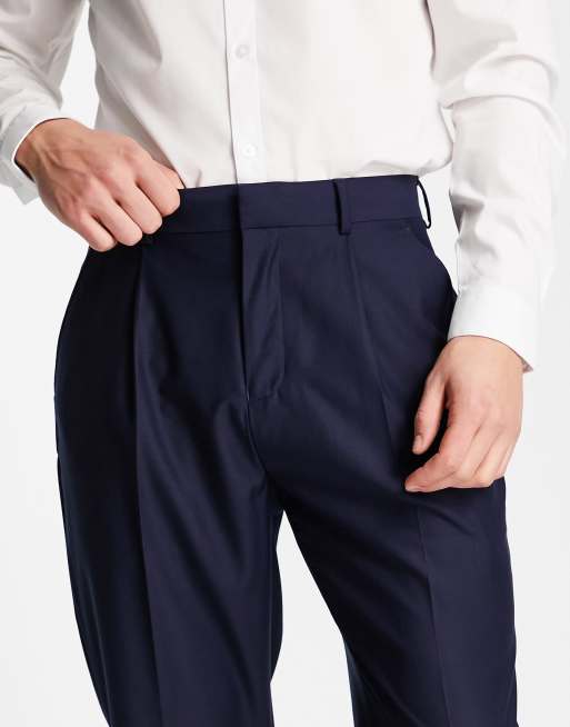 Harry Brown - Nette broek met plooien in marineblauw, 2 van 4
