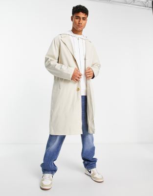 Harry Brown Harry Brown oversized overcoat in beige-Neutral