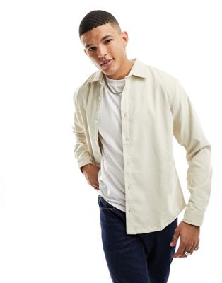 Harry Brown oversized cord shirt in cream