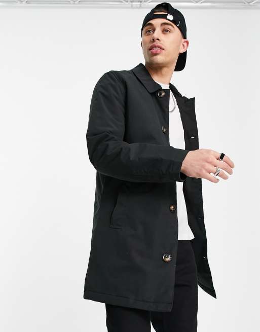 Harry Brown padded trench coat in black | ASOS