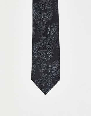 Harry Brown Harry Brown paisley tie in black