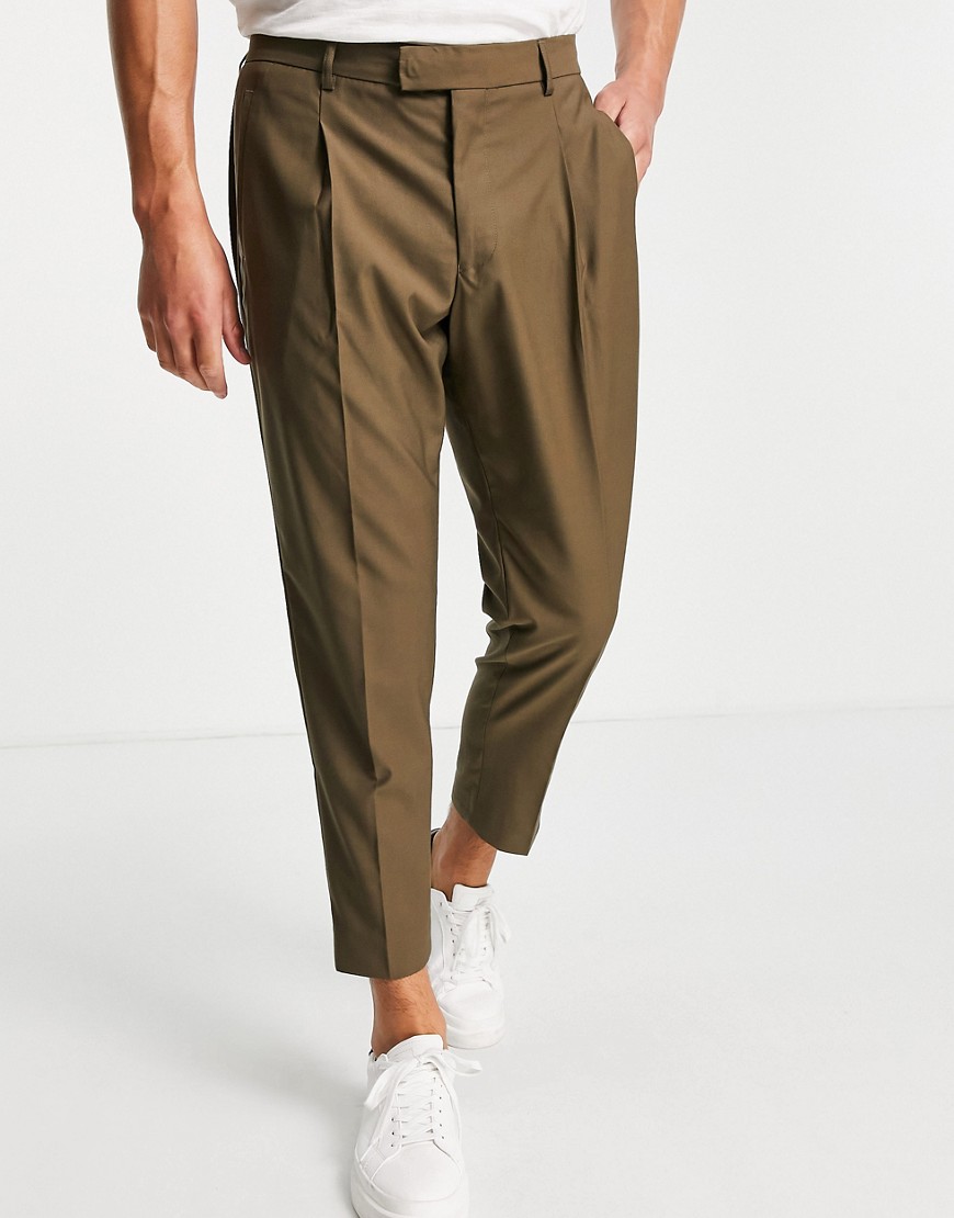 Harry Brown - Pantalon de costume coupe ample en bambou-Vert