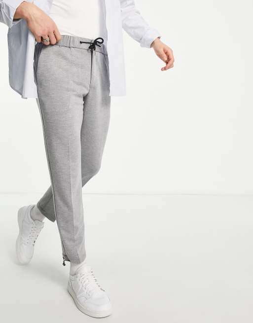 Harry Brown Pantalon de jogging d ensemble habill coupe carotte avec lastiques et cordon de serrage aux chevilles