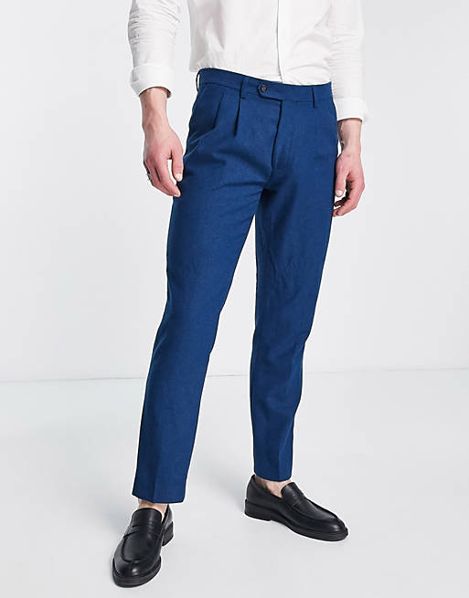 Harry Brown - Pantalon in blauw tweed