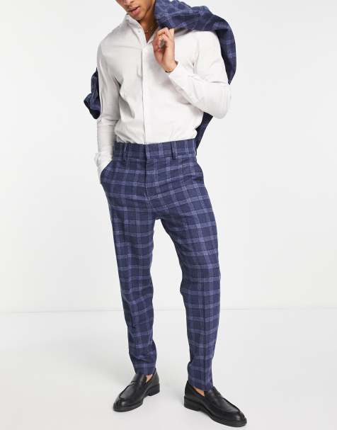 Harry Brown - Pantaloni da abito a quadri blu - view 1