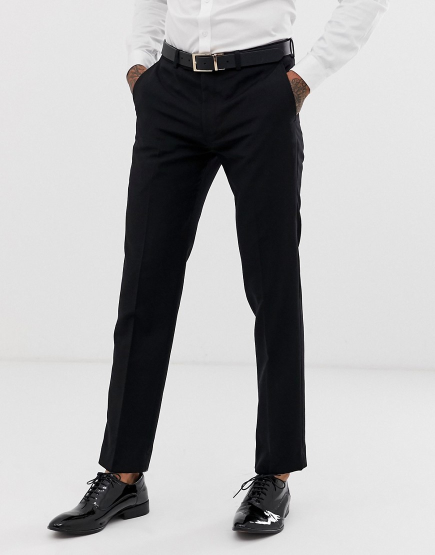 Harry Brown - Pantaloni da abito da sera slim in 85% lana-Nero
