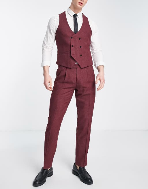 Harry Brown - Pantaloni da abito in tweed color mora