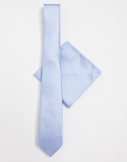 Harry Brown plain tie and pocket square set
