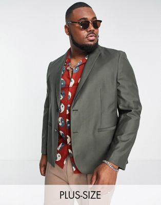 Harry Brown Plus loose fit bamboo suit jacket