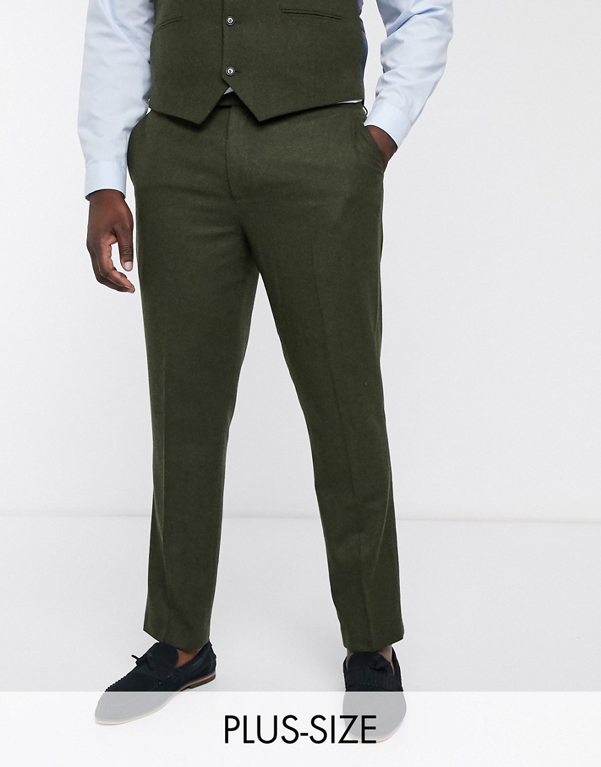 Harry Brown Plus - Pantaloni da abito da matrimonio in tweed heritage-Verde