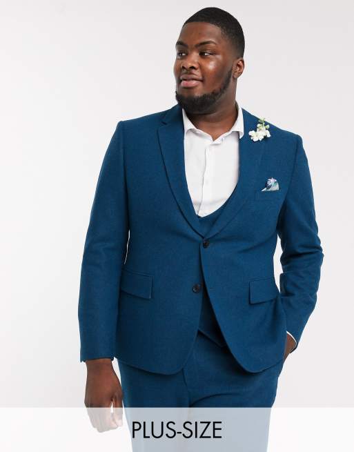 Harry Brown Plus slim fit wedding summer tweed suit jacket | ASOS