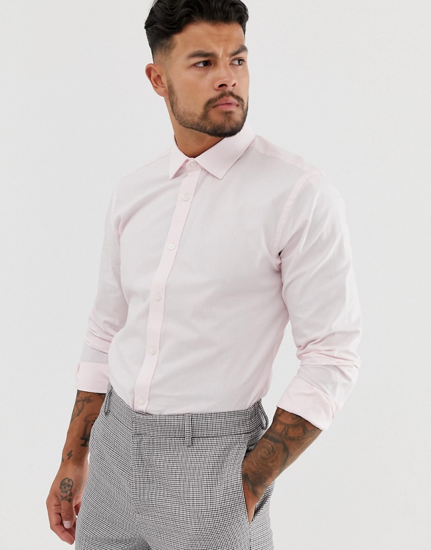 Harry Brown poplin-skjorte med smal pasform-Pink