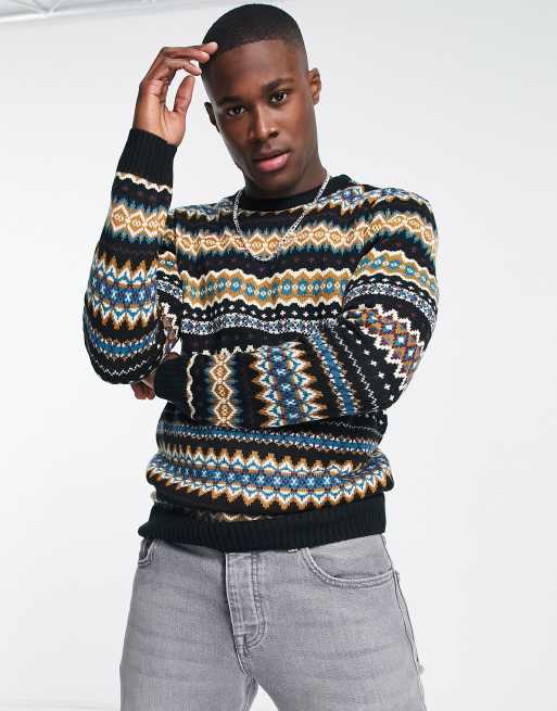 Harry Brown – Pullover mit Fair-Isle-Muster und Rundhalsausschnitt