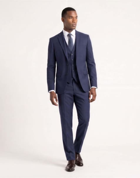 Harry Brown Raffi suit trousers, jacket and waistcoat in navy - view 1