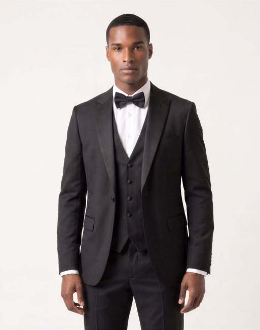 Harry Brown Raffi tux suit jacket, waistcoat & trousers in black, 3 of 4