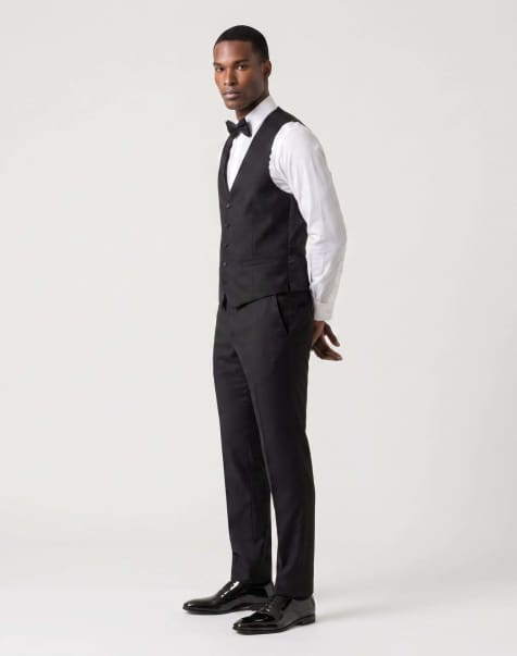 Harry Brown Raffi tux suit waisstcoat in black in black - view 1