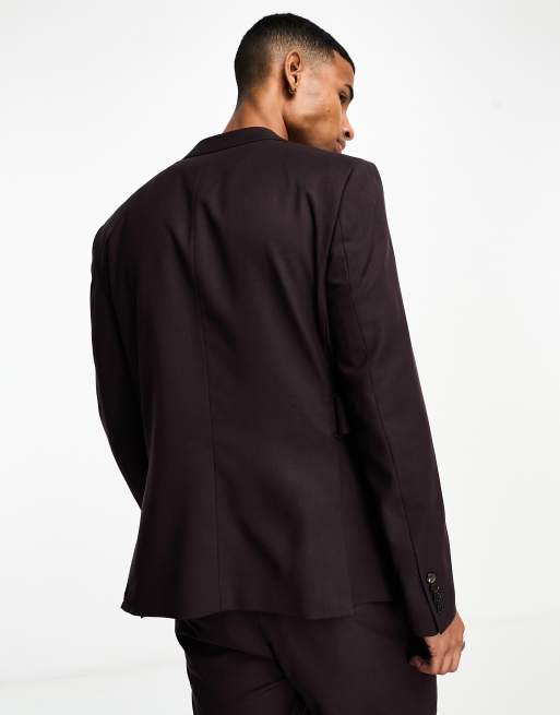 Harry Brown regular fit suit jacket with buckle in purple