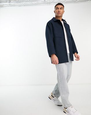 Harry Brown relaxed fit harrington jacket in navy