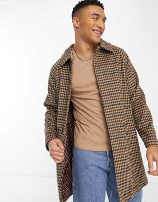 Checkered on sale overcoat mens