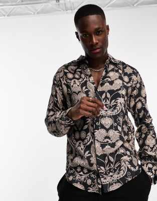 Harry Brown Harry Brown revere short sleeve loose fit floral print shirt