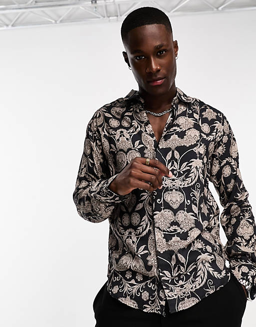 Harry Brown revere short sleeve loose fit floral print shirt | ASOS