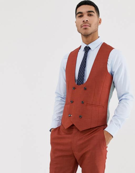 Harry Brown – Röd texturerad kostym med stretch och extra smal passform, 4 av 4
