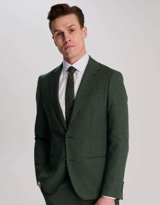 Harry Brown Sandro slim fit linen look suit in green, 2 of 3