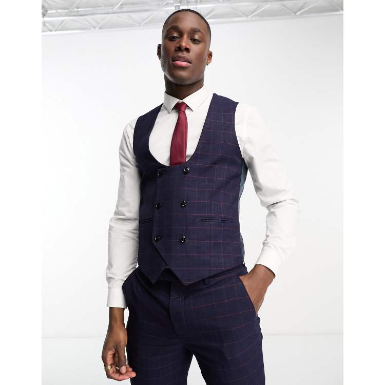 Burgundy double sales breasted vest