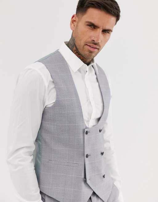 Harry Brown skinny fit light grey stretch check suit , 4 of 4