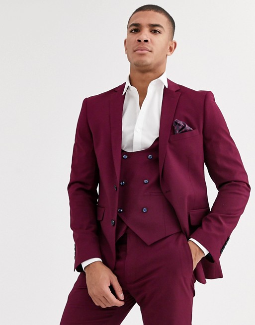 Harry Brown skinny fit stretch plain suit jacket