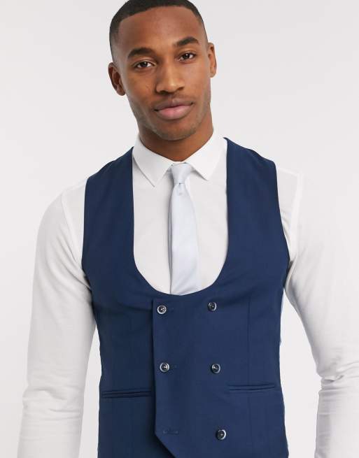Harry Brown skinny fit stretch plain suit in blue, 3 of 4