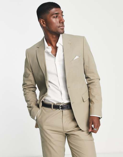 Mens skinny linen suit sale