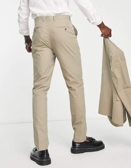 Harry Brown skinny linen suit pants in brown, 2 of 4
