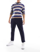 Only & Sons loose fit sweatpants with taping detail in navy