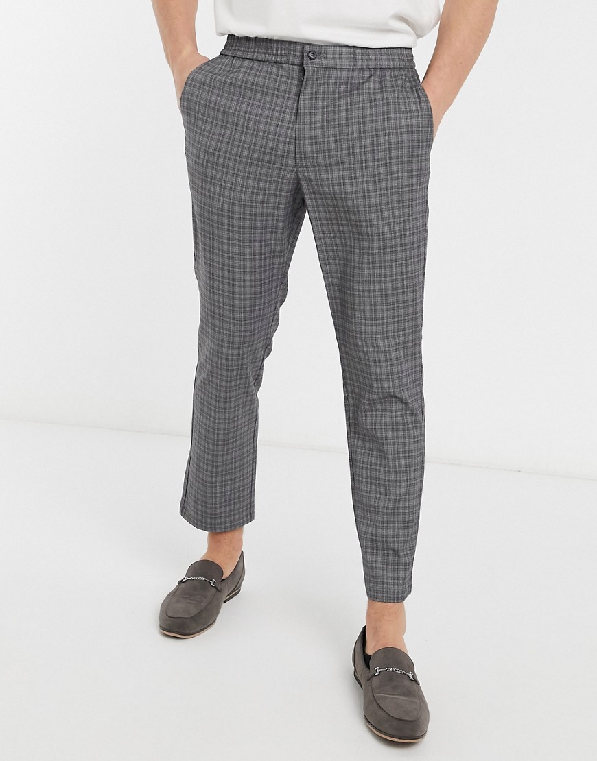 Harry Brown - Slim-fit broek met elastische taille-Grijs