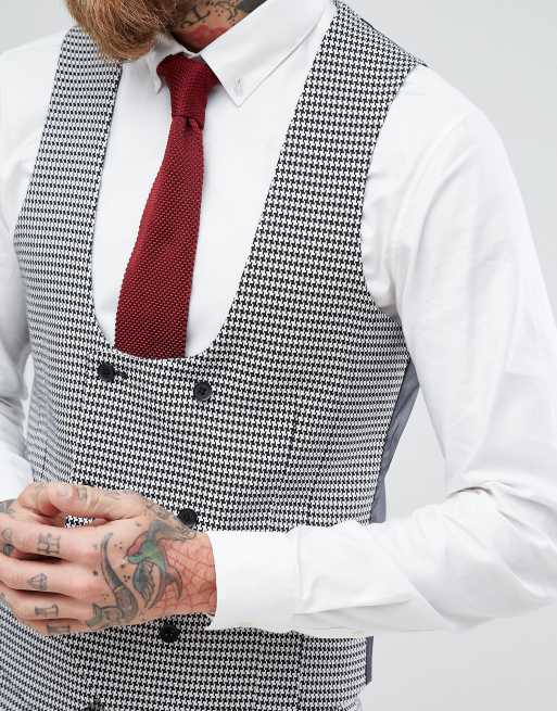 Dogtooth waistcoat mens sale