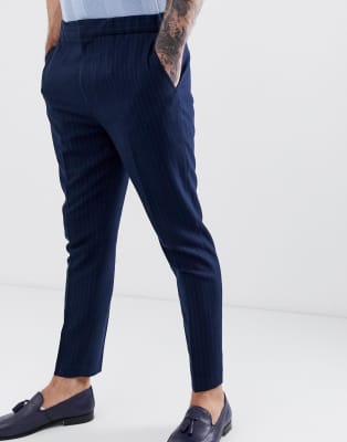 slim fit elastic waist pants